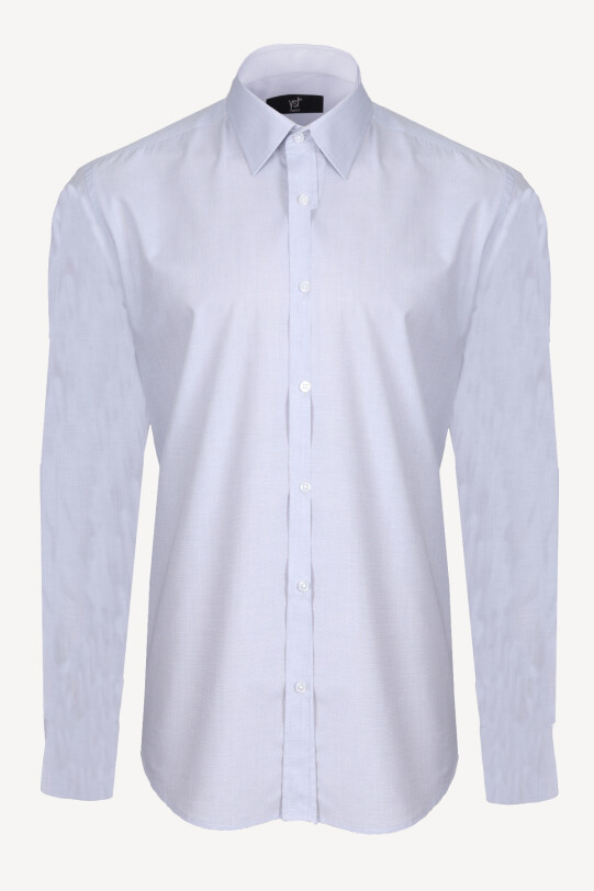 Erkek Açık Gri Slim Fit Pamuk Gömlek