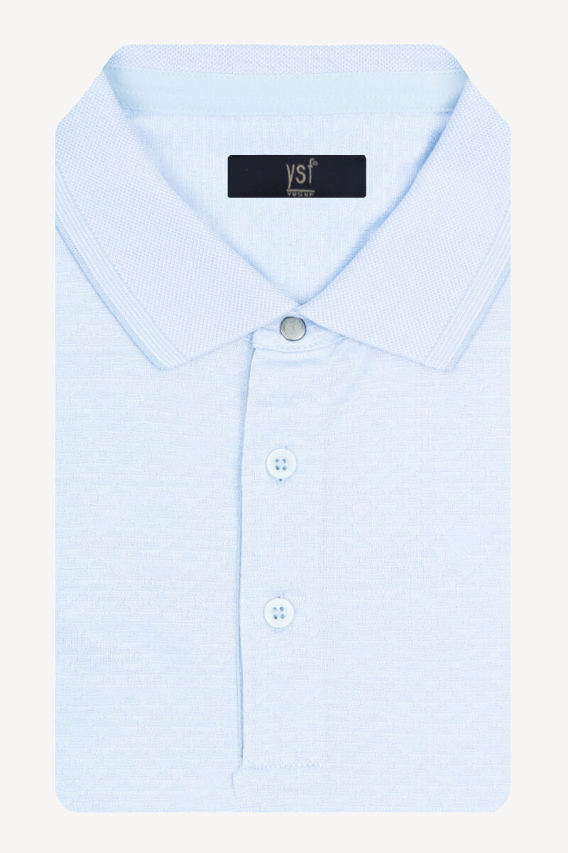 Erkek Açık Mavi Regular Fit Polo Yaka Tshirt - 3