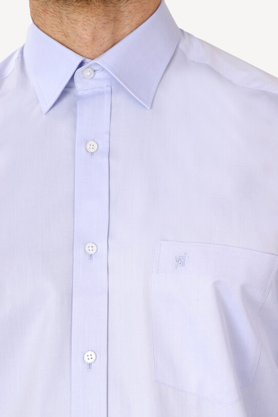 Erkek Açık Mavi Uzun Kol Klasik Gömlek