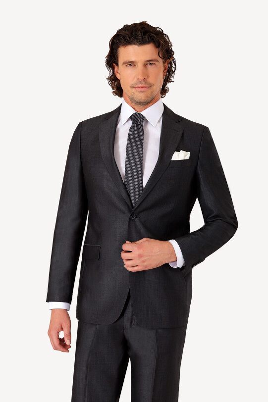 Erkek Antrasit Regular Fit Takım Elbise