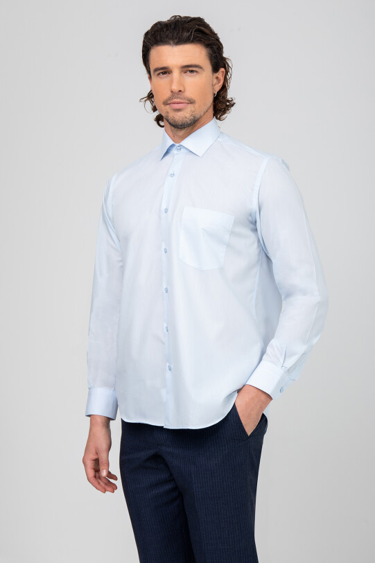 Erkek Bebe Mavisi Regular Fit Klasik Gömlek - YSF