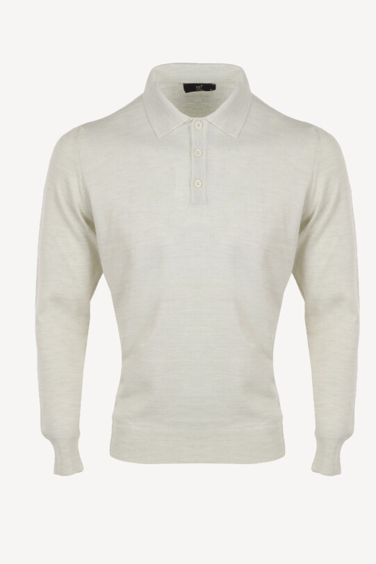 Erkek Bej Polo Yaka Klasik Triko