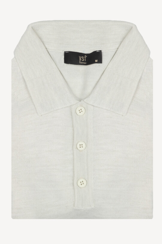 Erkek Bej Polo Yaka Klasik Triko