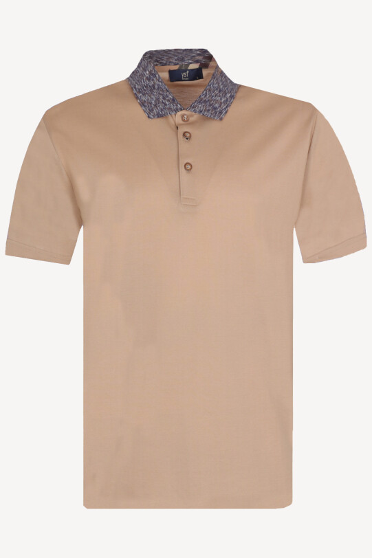 Erkek Bej Regular Fit Polo Yaka Tshirt