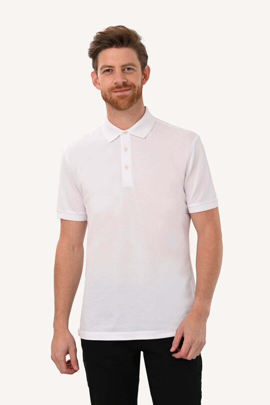 Erkek Beyaz Cotton Regular Fit Tshirt