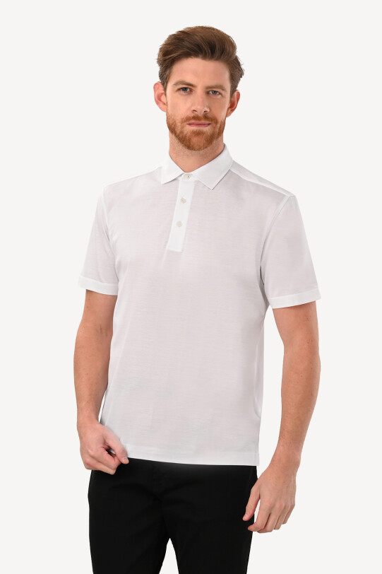 Erkek Beyaz Klasik Tshirt