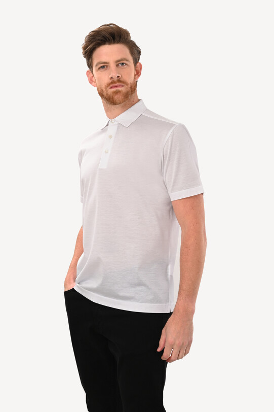 Erkek Beyaz Klasik Tshirt