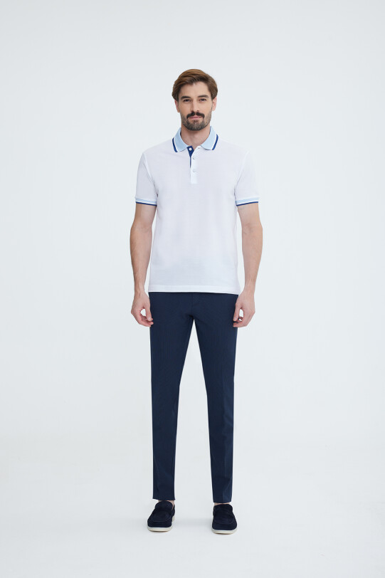Erkek Beyaz Polo Yaka T-shirt