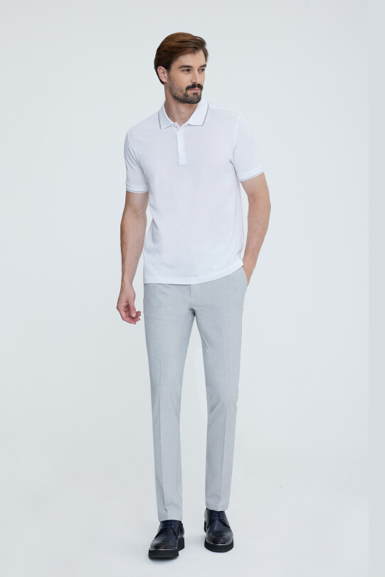 Erkek Beyaz Polo Yaka T-shirt