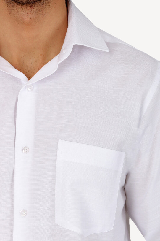 Erkek Beyaz Uzun Kol Klasik Gömlek