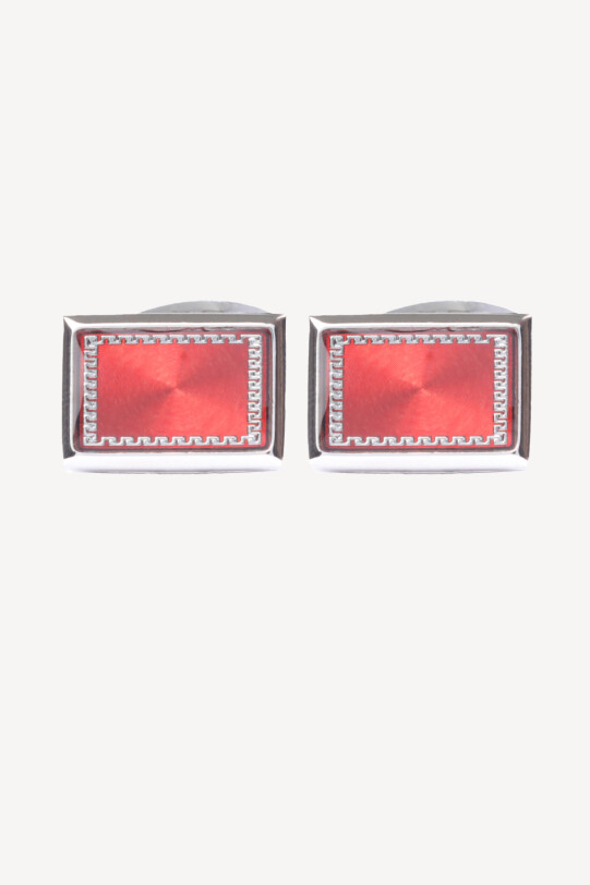 Erkek Bordo Dikdörtgen Kol Düğmesi - YSF