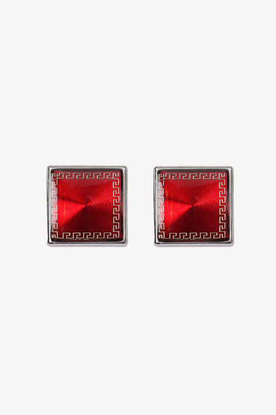 Erkek Bordo Kare Şekilli Kol Düğmesi - YSF