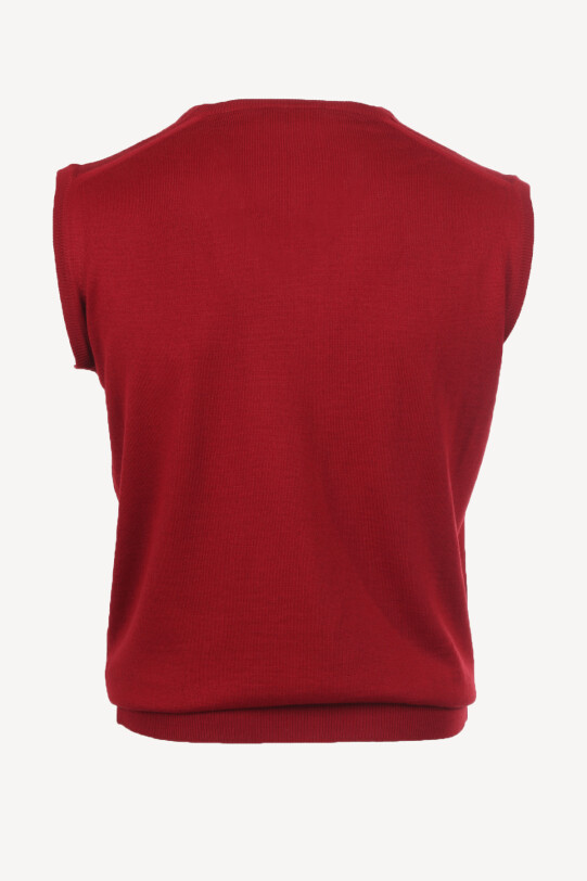 Erkek Bordo Klasik V yaka Triko Süveter