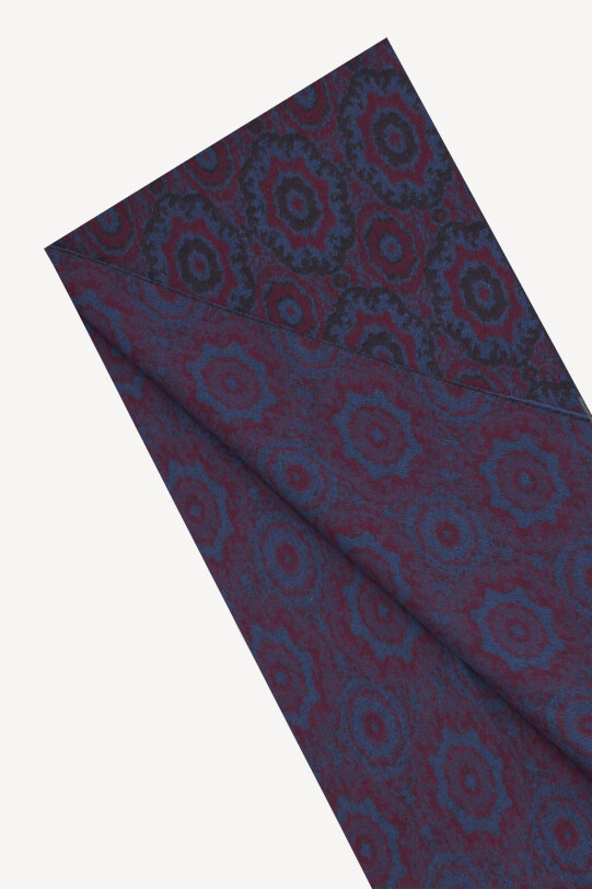 Erkek Bordo Lacivert Desenli Kaşkol - YSF (1)