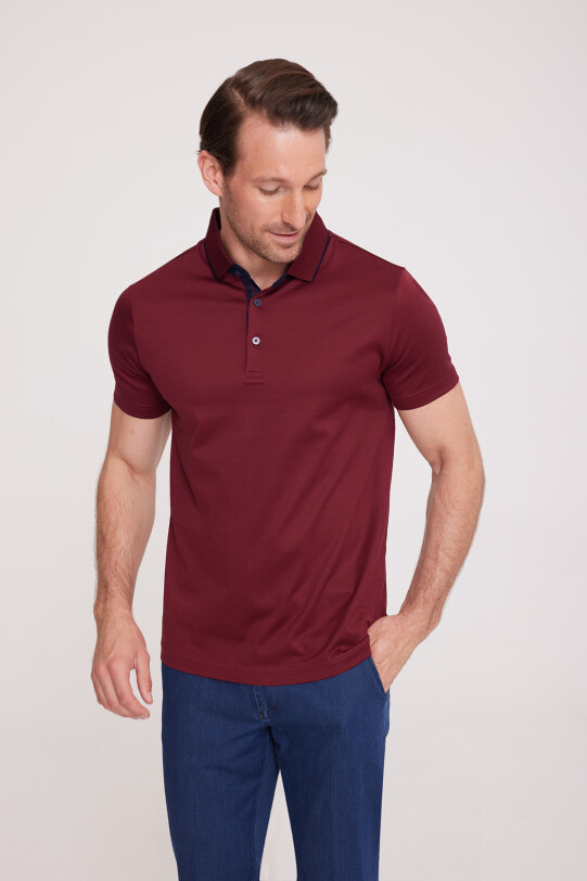 Erkek Bordo Polo Yaka T-Shirt