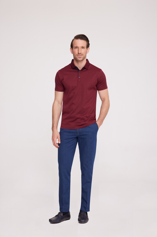 Erkek Bordo Polo Yaka T-Shirt