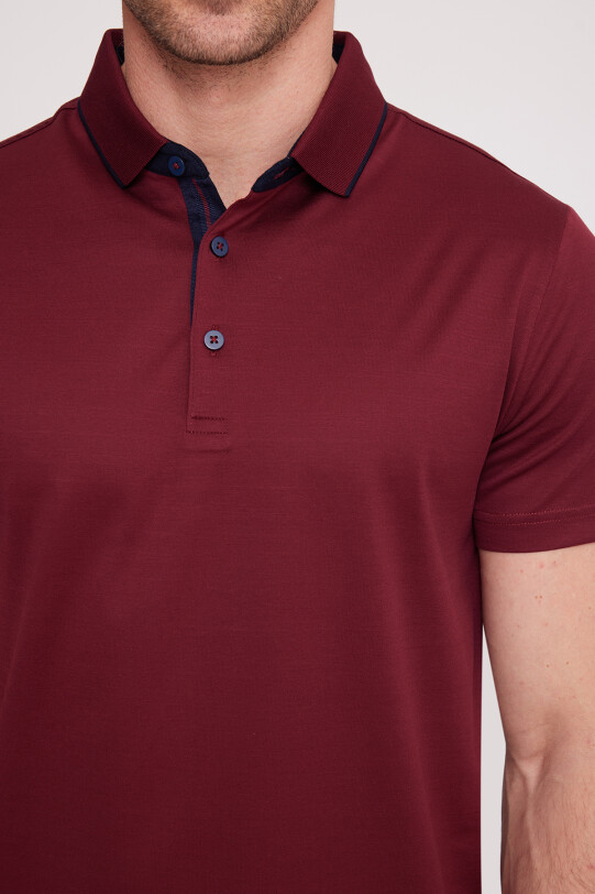 Erkek Bordo Polo Yaka T-Shirt
