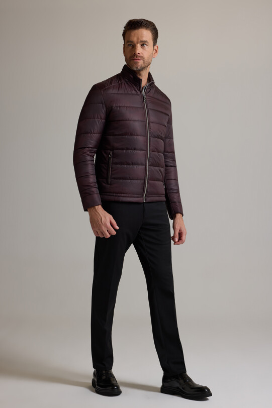 Erkek Bordo Regular Fit Kaban