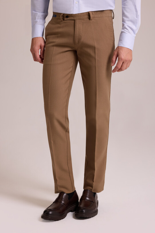 Erkek Camel Regular Fit Kanvas Pantolon