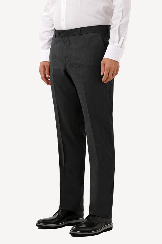 Erkek Füme Regular Fit Pantolon Kumaş