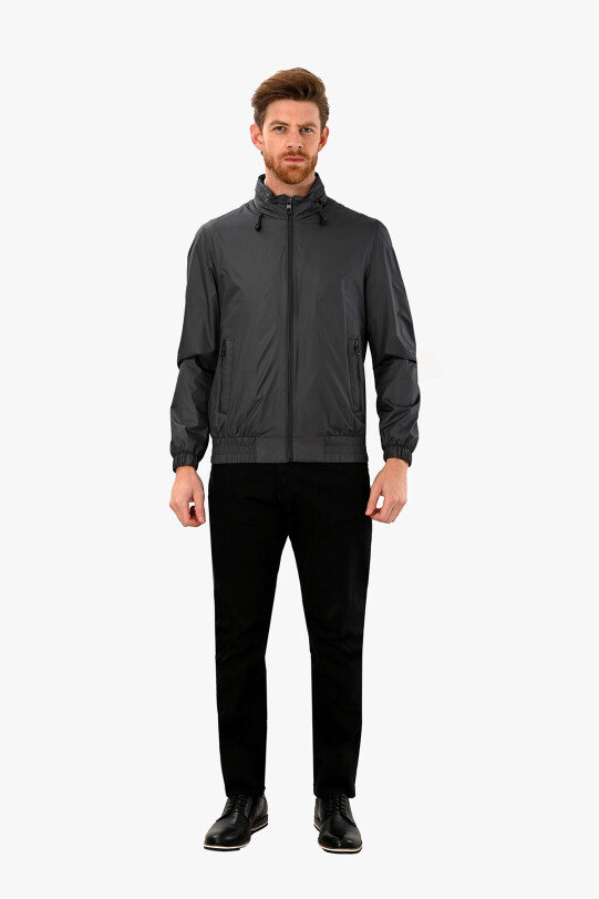 Erkek Füme Yazlık Spor Mont Kapüşonlu