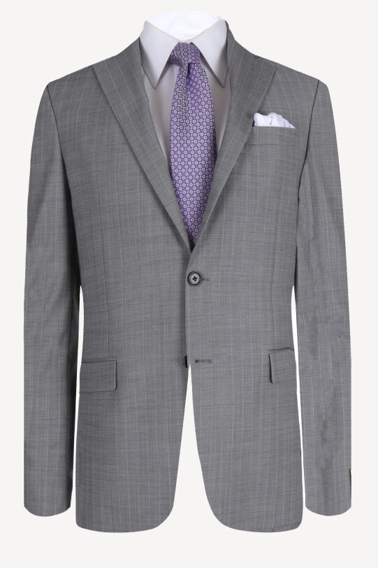 Erkek Gri Çizgili Takım Elbise