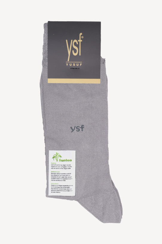 Erkek Gri Erkek Dikişsiz Bambu Çorap - YSF