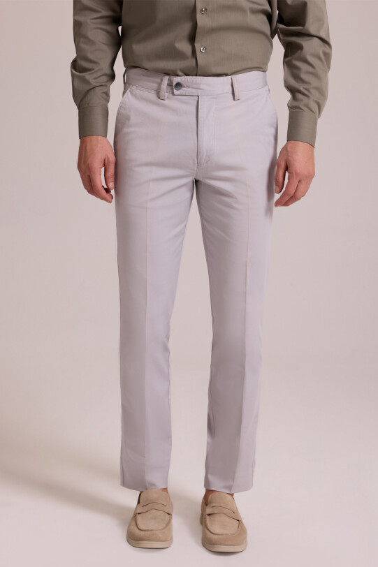 Erkek Gri Kanvas Yan Cep Yazlık Pantolon