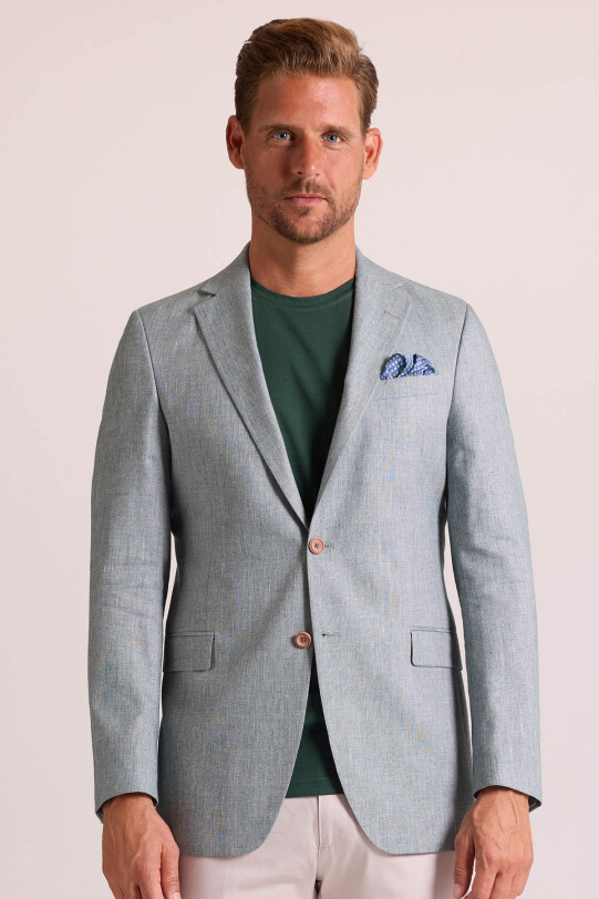 Erkek Çağla Yeşil Keten Spor Ceket