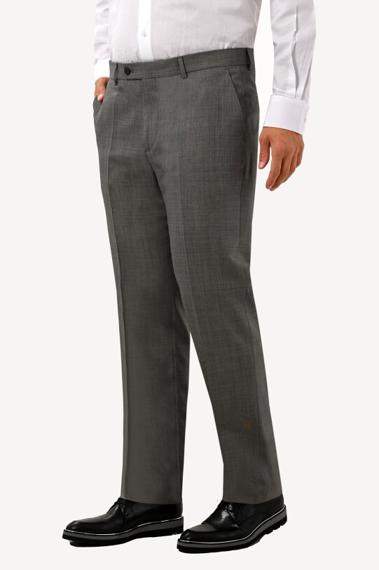 Erkek Gri Kumaş Pantolon Regular Fit