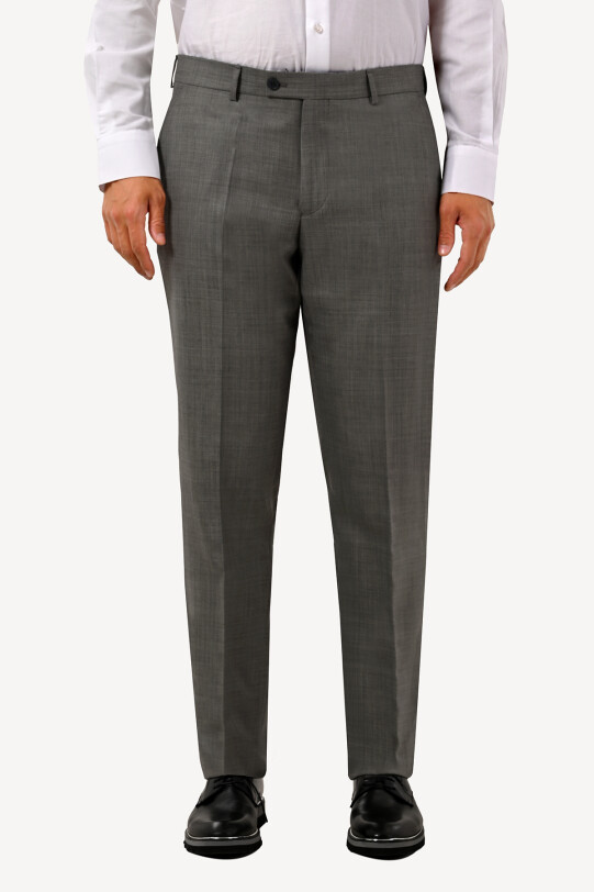 Erkek Gri Kumaş Pantolon Regular Fit