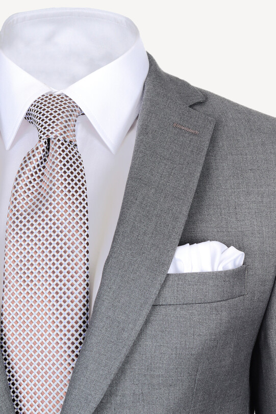 Erkek Gri Regular Fit Takım Elbise