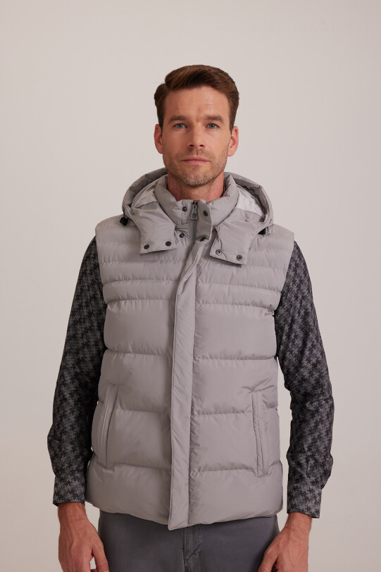 Erkek Gri Regular Fit Yelek