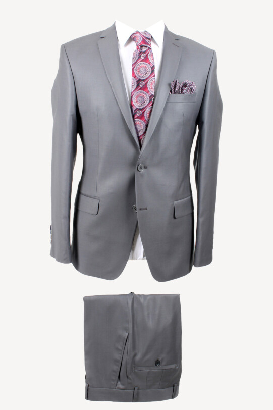 Erkek Gri Slim Fit Takım Elbise