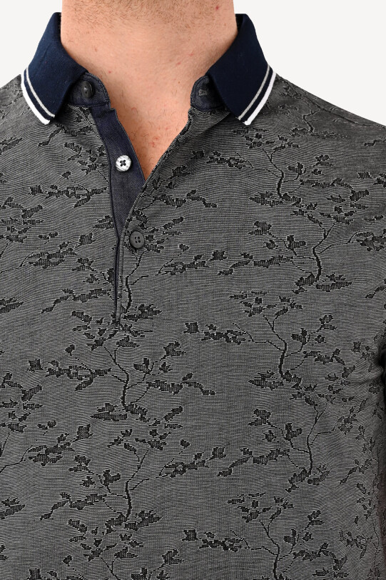 Erkek Gri T-Shirt Polo Yaka