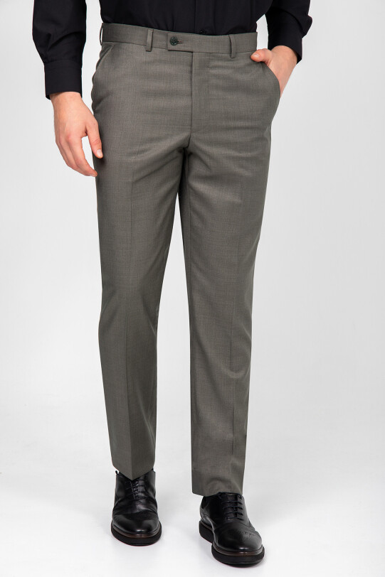 Erkek Haki Yeşil Regular Fit Kumaş Pantolon