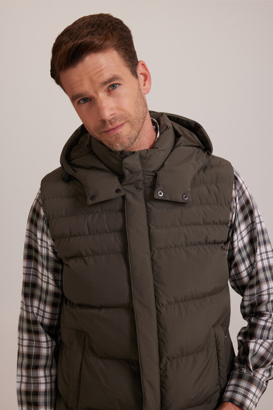 Erkek Haki Yeşil Regular Fit Yelek