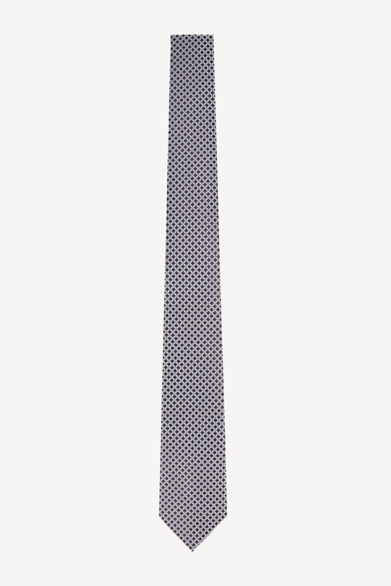 Erkek Kahverengi Desenli Kravat - 1