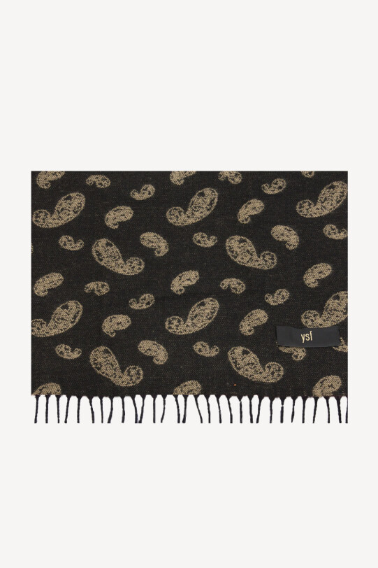 Erkek Kahverengi Desenli Yünlü Kaşkol - YSF