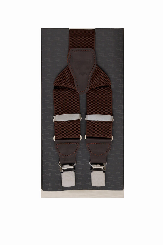 Erkek Kahverengi Pantolon Askısı Desensiz - YSF