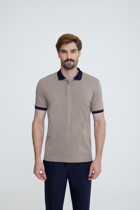 Erkek Kahverengi Polo Yaka T-shirt