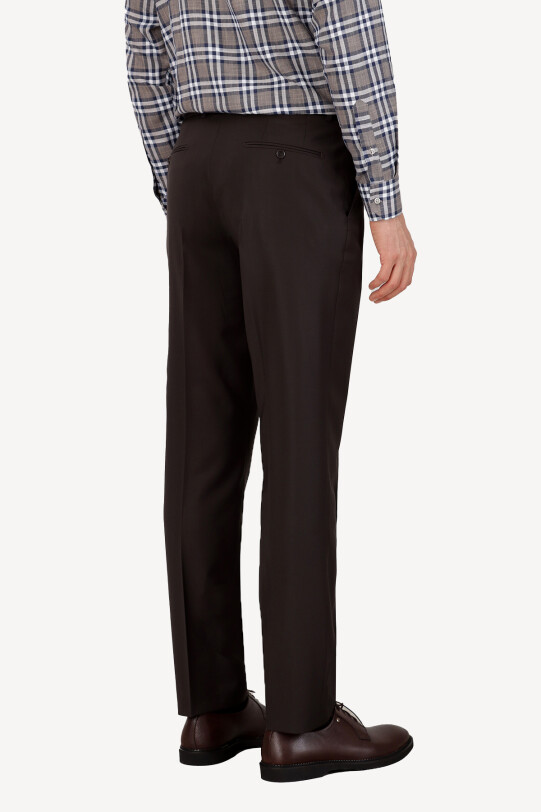 Erkek Kahverengi Regular Fit Kumaş Pantolon