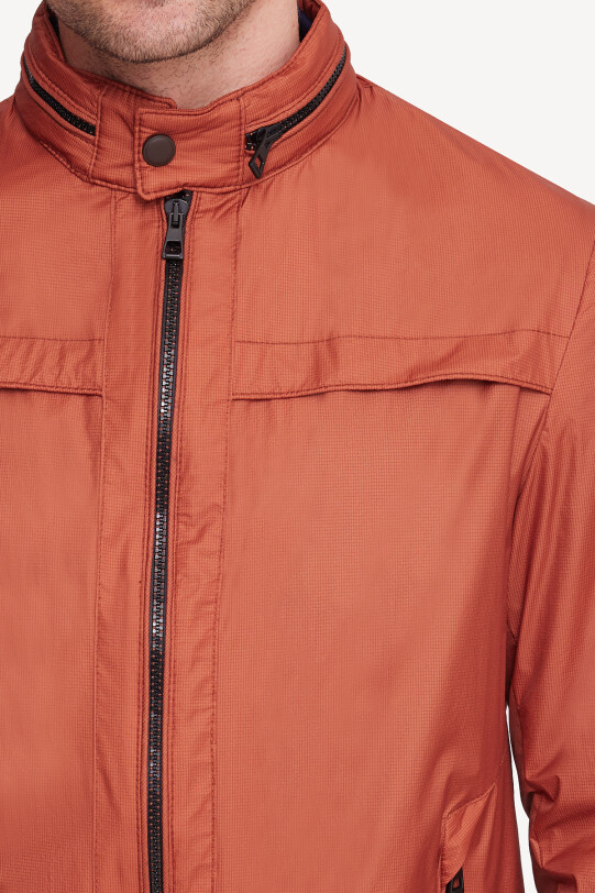 Erkek Kiremit Yazlık Spor Mont Kapüşonlu