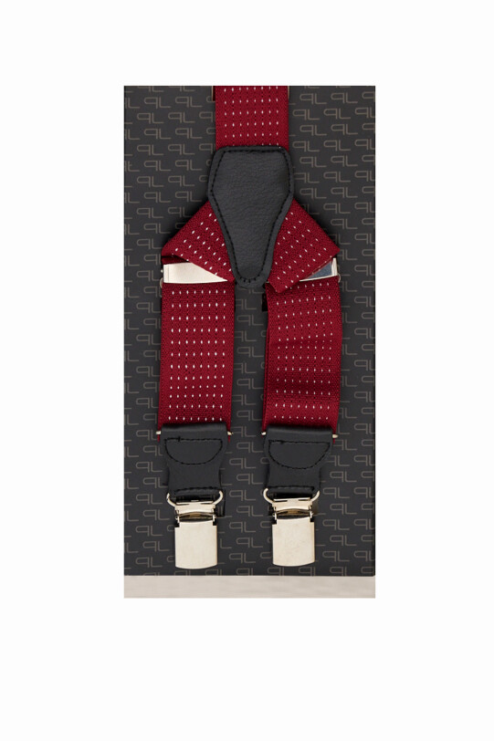 Erkek Kırmızı Pantolon Askısı Puantiyeli - YSF