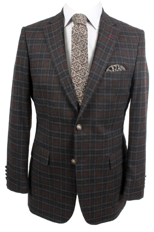 Erkek Koyu Kahverengi Klasik Ekose Spor Ceket - YSF (1)