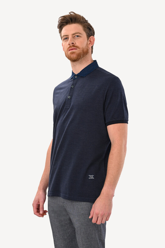 Erkek Koyu Lacivert Regular Fit Polo Yaka Tshirt