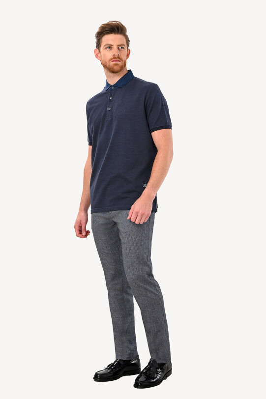 Erkek Koyu Lacivert Regular Fit Polo Yaka Tshirt