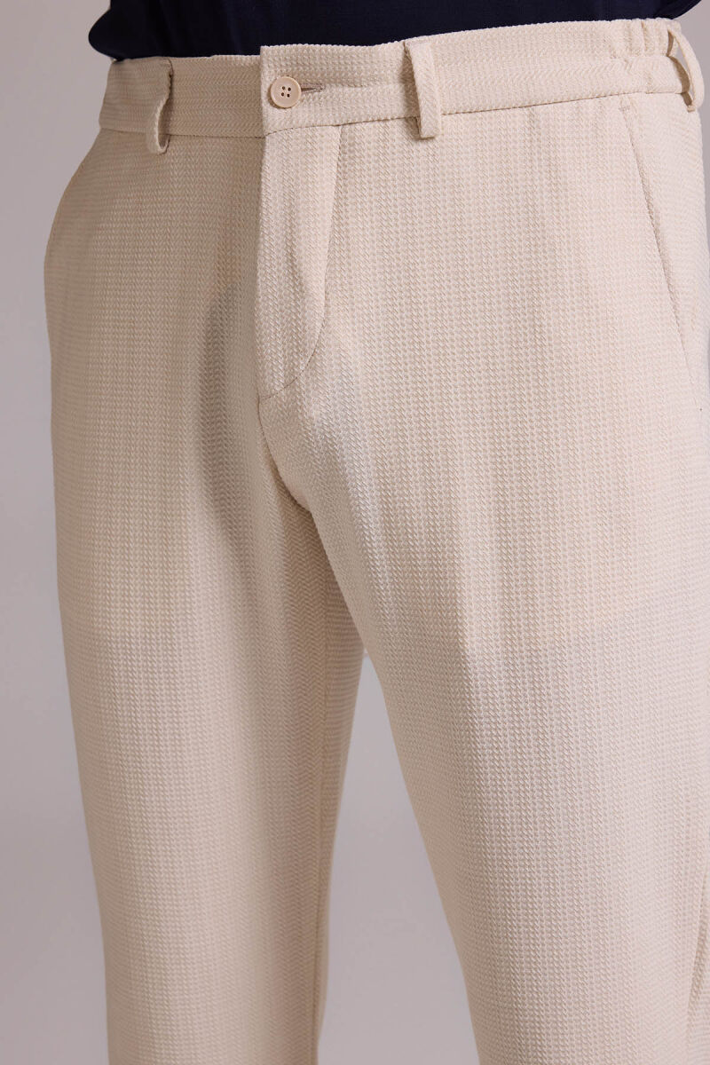 Erkek Krem Slim Fit Sivri Yaka Takım Elbise - 9