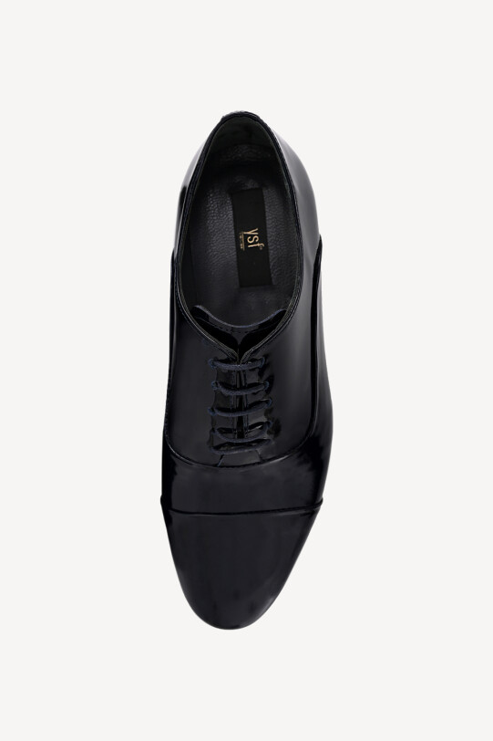 Erkek Lacivert Bağcıklı Klasik Rugan Ayakkabı