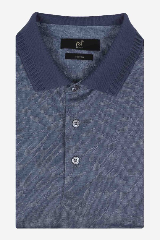 Erkek Lacivert Desenli Polo Yaka Tshirt